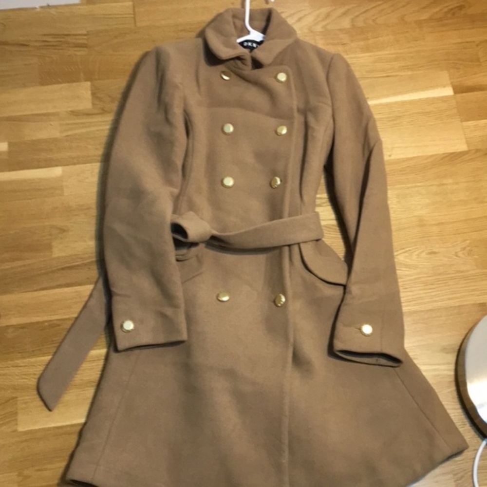 DKNY belted double breasted A line peacoat